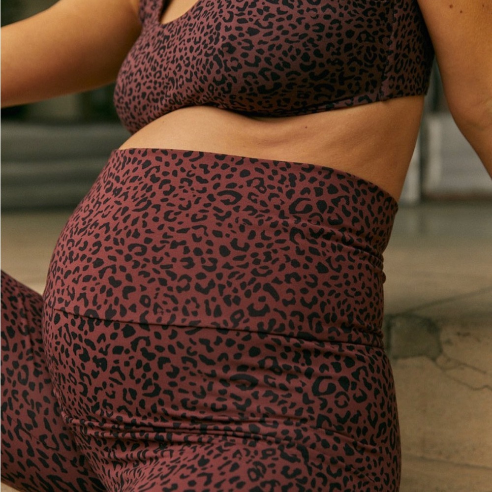 Hatch Maternity Leggings Leopard Print High Rise Size M